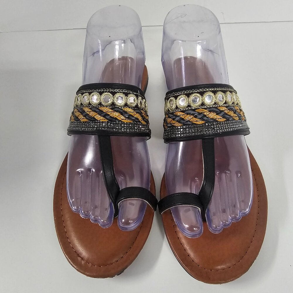 Palms Sandals Thong Boho Metallic Beach Summer Casual 9M